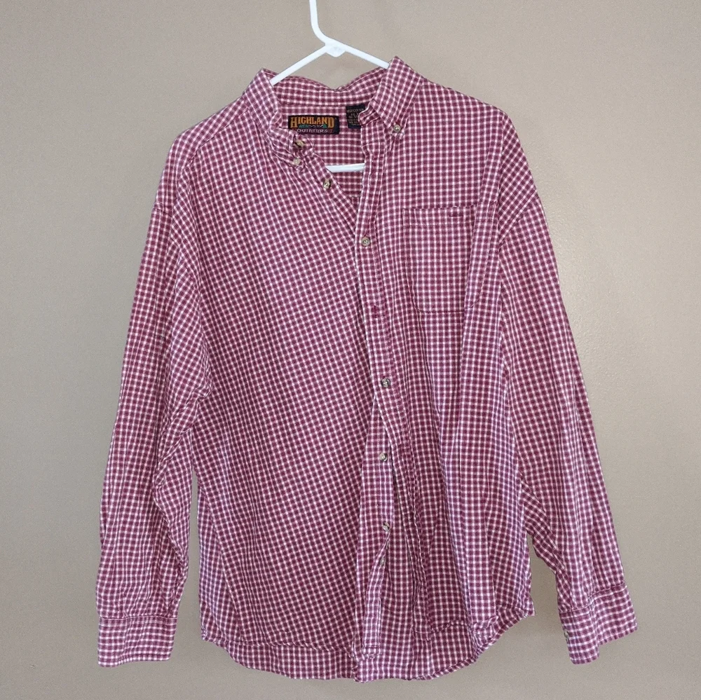 Highland Outfiters Red Checkered Button Down